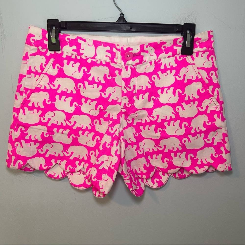 Lilly Pulitzer Pop Pink Tusk in the Sun Buttercup Shorts Size 0